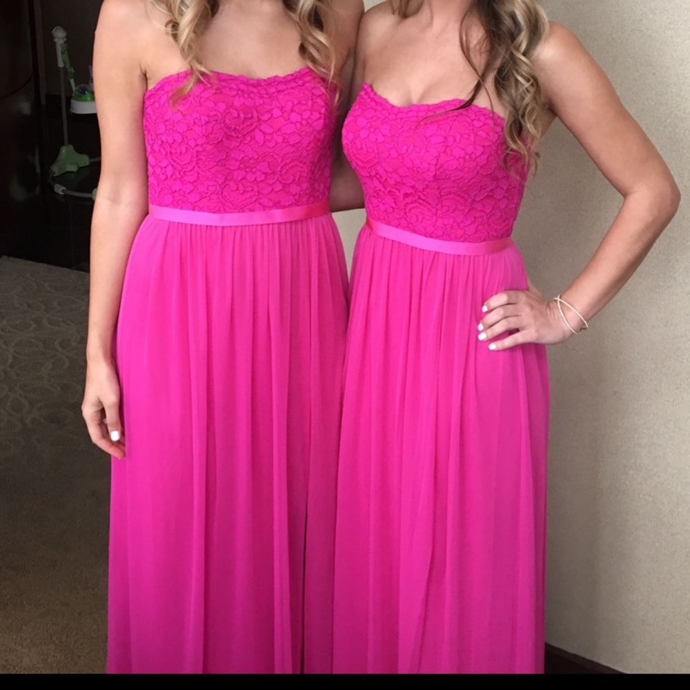 David’s bridal strapless, formal, bridesmaid dress